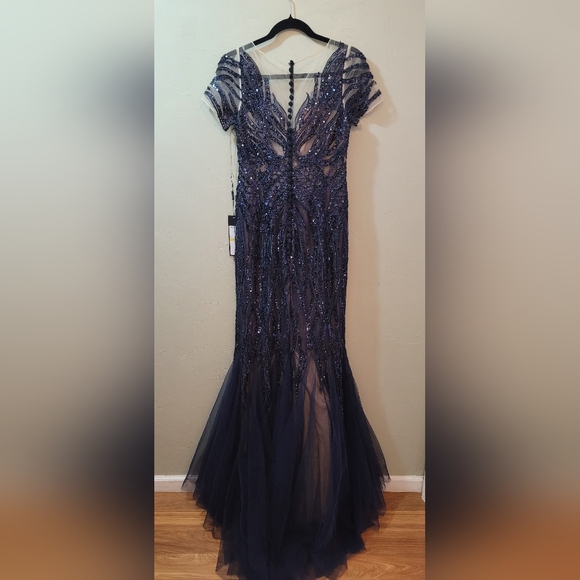 Alexander by Daymor Navy Trumpet Gown - Picture 3 of 9